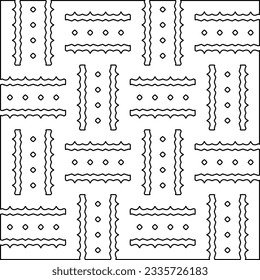 Abstract background with figures from lines. black and white pattern for web page, textures, card, poster, fabric, textile. Monochrome graphic repeating design.