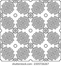 Abstract background with figures from lines. black and white pattern for web page, textures, card, poster, fabric, textile. Monochrome graphic repeating design.