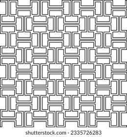 Abstract background with figures from lines. black and white pattern for web page, textures, card, poster, fabric, textile. Monochrome graphic repeating design.