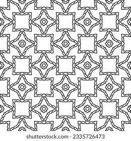Abstract background with figures from lines. black and white pattern for web page, textures, card, poster, fabric, textile. Monochrome graphic repeating design.