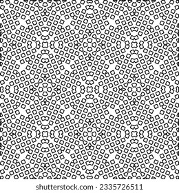 Abstract background with figures from lines. black and white pattern for web page, textures, card, poster, fabric, textile. Monochrome graphic repeating design.