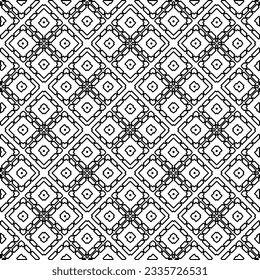 Abstrakter Hintergrund mit Figuren aus Linien. schwarz-weißes Muster für Webseiten, Texturen, Karten, Poster, Stoff, Textilien. Monochrome grafische Wiederholungsdesign.
