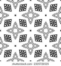 Abstract background with figures from lines. black and white pattern for web page, textures, card, poster, fabric, textile. Monochrome graphic repeating design.