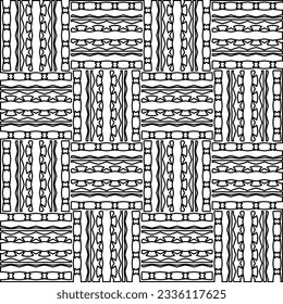 Abstract background with figures from lines. black and white pattern for web page, textures, card, poster, fabric, textile. Monochrome graphic repeating design.