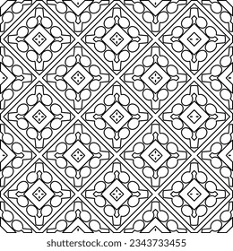 Abstract background with figures from lines. black and white pattern for web page, textures, card, poster, fabric, textile. Monochrome graphic repeating design.
