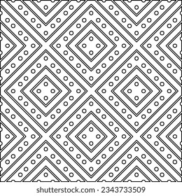 Abstract background with figures from lines. black and white pattern for web page, textures, card, poster, fabric, textile. Monochrome graphic repeating design.
