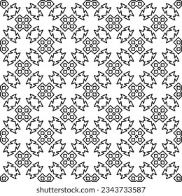 Abstract background with figures from lines. black and white pattern for web page, textures, card, poster, fabric, textile. Monochrome graphic repeating design.