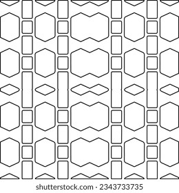Abstract background with figures from lines. black and white pattern for web page, textures, card, poster, fabric, textile. Monochrome graphic repeating design.