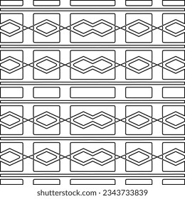 Abstract background with figures from lines. black and white pattern for web page, textures, card, poster, fabric, textile. Monochrome graphic repeating design.