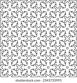 Abstract background with figures from lines. black and white pattern for web page, textures, card, poster, fabric, textile. Monochrome graphic repeating design.