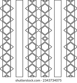 Abstract background with figures from lines. black and white pattern for web page, textures, card, poster, fabric, textile. Monochrome graphic repeating design.