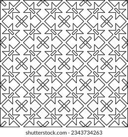 Abstract background with figures from lines. black and white pattern for web page, textures, card, poster, fabric, textile. Monochrome graphic repeating design.