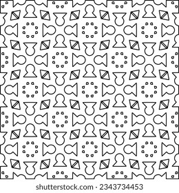 Abstract background with figures from lines. black and white pattern for web page, textures, card, poster, fabric, textile. Monochrome graphic repeating design.