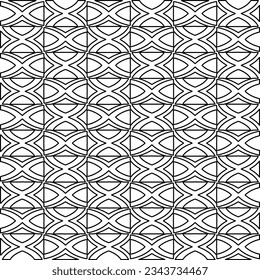 Abstract background with figures from lines. black and white pattern for web page, textures, card, poster, fabric, textile. Monochrome graphic repeating design.