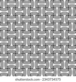 Abstrakter Hintergrund mit Figuren aus Linien. schwarz-weißes Muster für Webseiten, Texturen, Karten, Poster, Stoff, Textilien. Monochrome grafische Wiederholungsdesign.