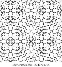 Abstract background with figures from lines. black and white pattern for web page, textures, card, poster, fabric, textile. Monochrome graphic repeating design.