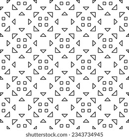 Abstract background with figures from lines. black and white pattern for web page, textures, card, poster, fabric, textile. Monochrome graphic repeating design.