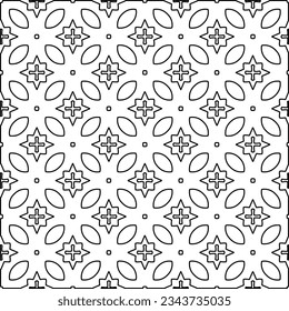Abstract background with figures from lines. black and white pattern for web page, textures, card, poster, fabric, textile. Monochrome graphic repeating design.