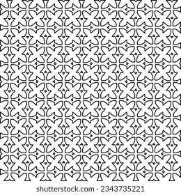 Abstract background with figures from lines. black and white pattern for web page, textures, card, poster, fabric, textile. Monochrome graphic repeating design.