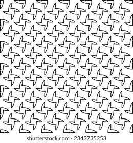 Abstract background with figures from lines. black and white pattern for web page, textures, card, poster, fabric, textile. Monochrome graphic repeating design.