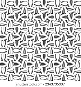 Abstract background with figures from lines. black and white pattern for web page, textures, card, poster, fabric, textile. Monochrome graphic repeating design.