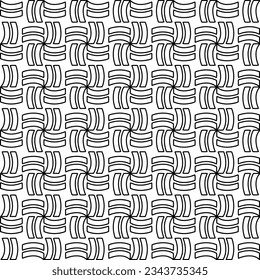 Abstract background with figures from lines. black and white pattern for web page, textures, card, poster, fabric, textile. Monochrome graphic repeating design.