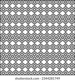 Abstract background with figures from lines. black and white pattern for web page, textures, card, poster, fabric, textile. Monochrome graphic repeating design.