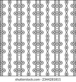 Abstract background with figures from lines. black and white pattern for web page, textures, card, poster, fabric, textile. Monochrome graphic repeating design.