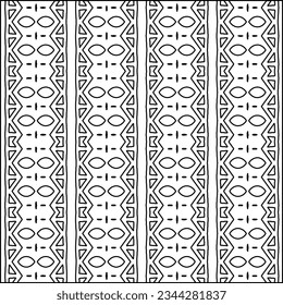 Abstract background with figures from lines. black and white pattern for web page, textures, card, poster, fabric, textile. Monochrome graphic repeating design.