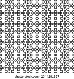 Abstrakter Hintergrund mit Figuren aus Linien. schwarz-weißes Muster für Webseiten, Texturen, Karten, Poster, Stoff, Textilien. Monochrome grafische Wiederholungsdesign.