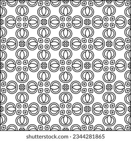 Abstrakter Hintergrund mit Figuren aus Linien. schwarz-weißes Muster für Webseiten, Texturen, Karten, Poster, Stoff, Textilien. Monochrome grafische Wiederholungsdesign.