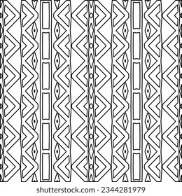 Abstract background with figures from lines. black and white pattern for web page, textures, card, poster, fabric, textile. Monochrome graphic repeating design.