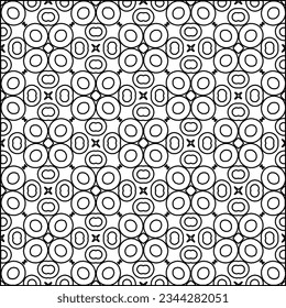 Abstract background with figures from lines. black and white pattern for web page, textures, card, poster, fabric, textile. Monochrome graphic repeating design.