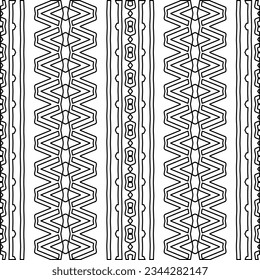 Abstract background with figures from lines. black and white pattern for web page, textures, card, poster, fabric, textile. Monochrome graphic repeating design.