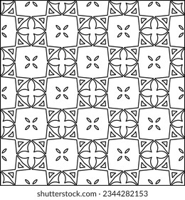 Abstract background with figures from lines. black and white pattern for web page, textures, card, poster, fabric, textile. Monochrome graphic repeating design.