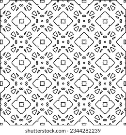 Abstract background with figures from lines. black and white pattern for web page, textures, card, poster, fabric, textile. Monochrome graphic repeating design.