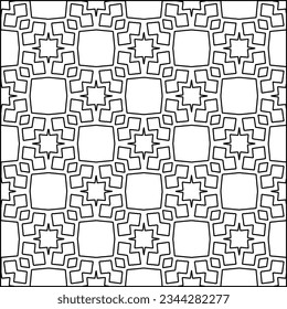 Abstract background with figures from lines. black and white pattern for web page, textures, card, poster, fabric, textile. Monochrome graphic repeating design.