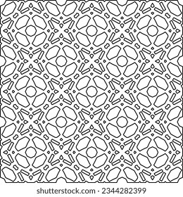 Abstract background with figures from lines. black and white pattern for web page, textures, card, poster, fabric, textile. Monochrome graphic repeating design.