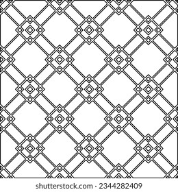 Abstract background with figures from lines. black and white pattern for web page, textures, card, poster, fabric, textile. Monochrome graphic repeating design.