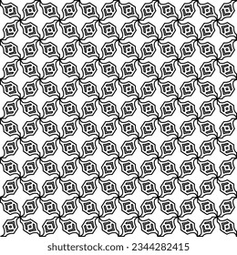 Abstract background with figures from lines. black and white pattern for web page, textures, card, poster, fabric, textile. Monochrome graphic repeating design.