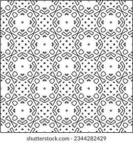 Abstrakter Hintergrund mit Figuren aus Linien. schwarz-weißes Muster für Webseiten, Texturen, Karten, Poster, Stoff, Textilien. Monochrome grafische Wiederholungsdesign.