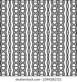 Abstract background with figures from lines. black and white pattern for web page, textures, card, poster, fabric, textile. Monochrome graphic repeating design.