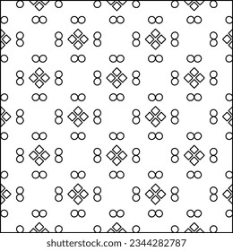 Abstract background with figures from lines. black and white pattern for web page, textures, card, poster, fabric, textile. Monochrome graphic repeating design.