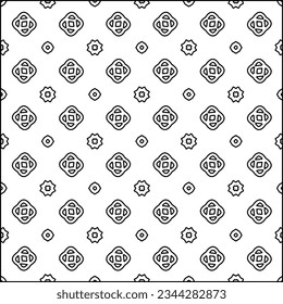 Abstract background with figures from lines. black and white pattern for web page, textures, card, poster, fabric, textile. Monochrome graphic repeating design.