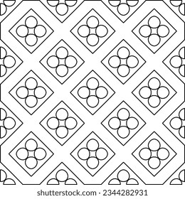 Abstract background with figures from lines. black and white pattern for web page, textures, card, poster, fabric, textile. Monochrome graphic repeating design.