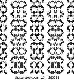 Abstract background with figures from lines. black and white pattern for web page, textures, card, poster, fabric, textile. Monochrome graphic repeating design.