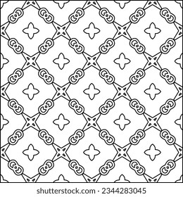 Abstract background with figures from lines. black and white pattern for web page, textures, card, poster, fabric, textile. Monochrome graphic repeating design.