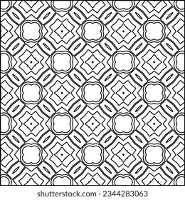 Abstract background with figures from lines. black and white pattern for web page, textures, card, poster, fabric, textile. Monochrome graphic repeating design.