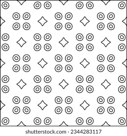 Abstract background with figures from lines. black and white pattern for web page, textures, card, poster, fabric, textile. Monochrome graphic repeating design.