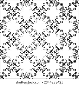 Abstract background with figures from lines. black and white pattern for web page, textures, card, poster, fabric, textile. Monochrome graphic repeating design.